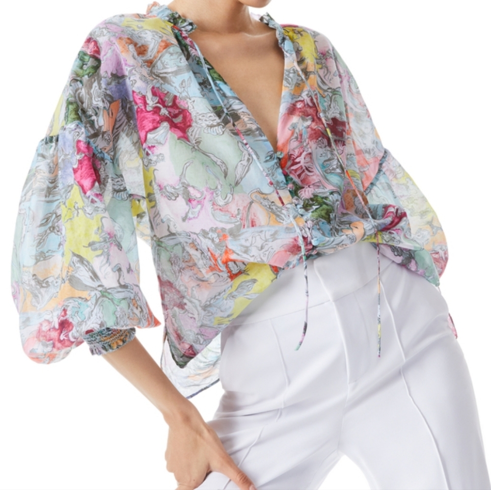 Alice + Olivia Lola Schnabel Collab Julius Tunic Top Lola's Dream